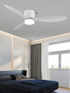 Aerodynamic Sculpted Wood Blade Ceiling Fan Light