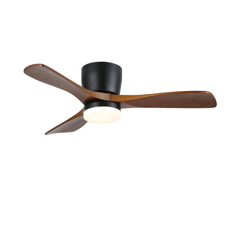 Aerodynamic Sculpted Wood Blade Ceiling Fan Light