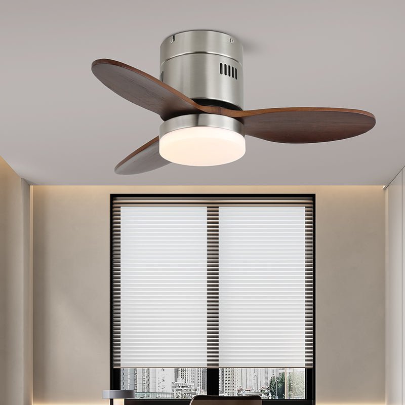 Premium Walnut Blade Flush Ceiling Fan Light
