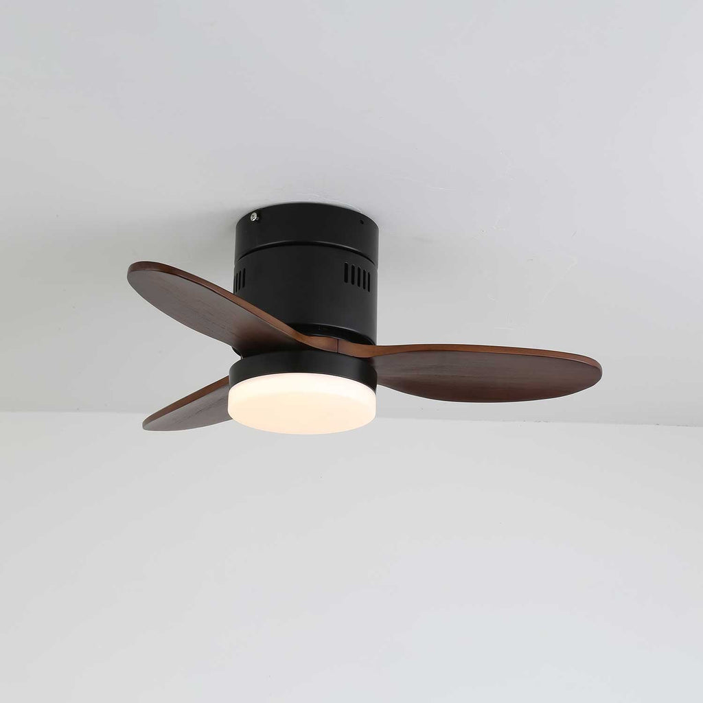 Premium Walnut Blade Flush Ceiling Fan Light
