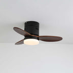 Premium Walnut Blade Flush Ceiling Fan Light
