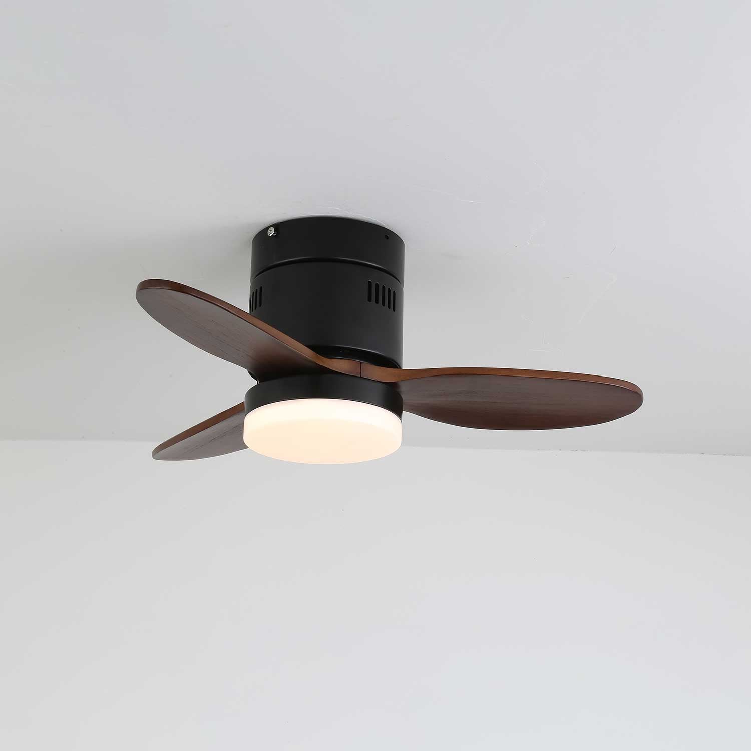 Premium Walnut Blade Flush Ceiling Fan Light