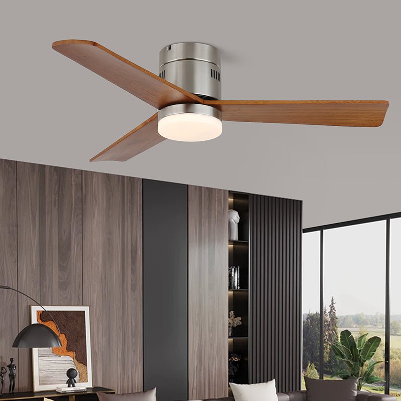 Premium Walnut Blade Flush Ceiling Fan Light