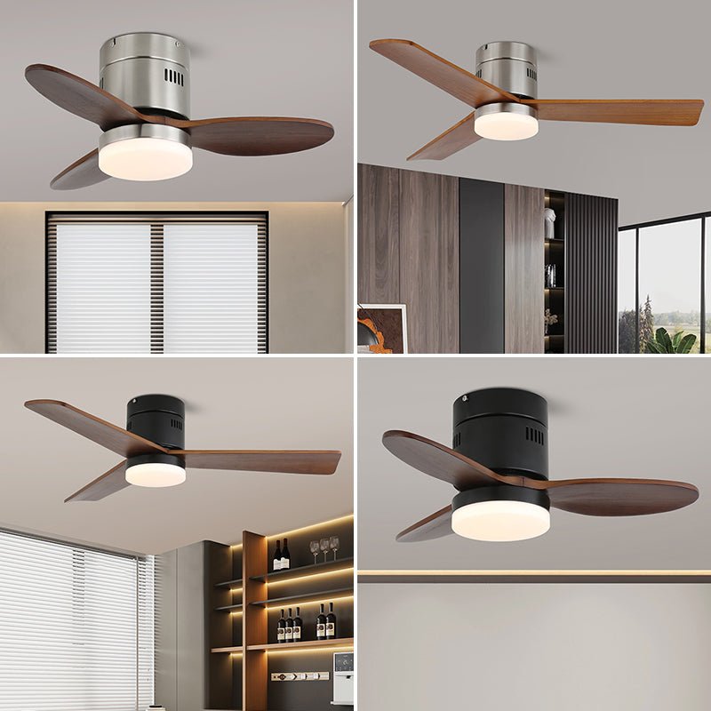 Premium Walnut Blade Flush Ceiling Fan Light