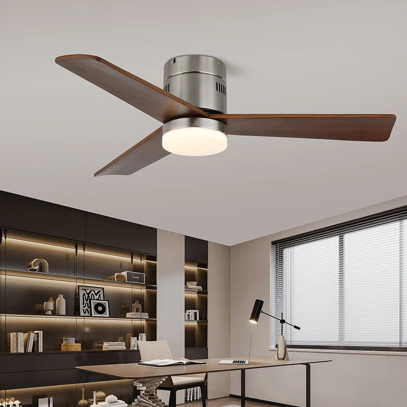 Terra Sculpted Walnut Blade Ceiling Fan Light