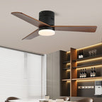 Premium Walnut Blade Flush Ceiling Fan Light