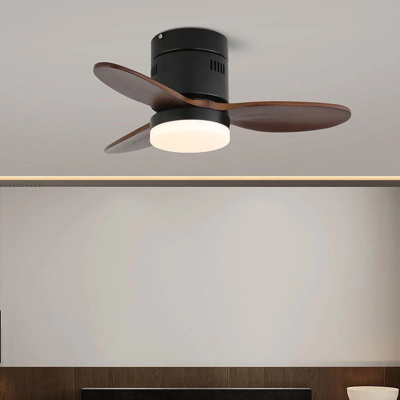 Terra Sculpted Walnut Blade Ceiling Fan Light