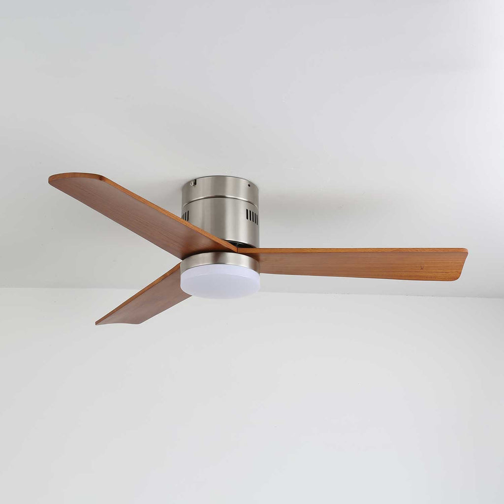 Premium Walnut Blade Flush Ceiling Fan Light