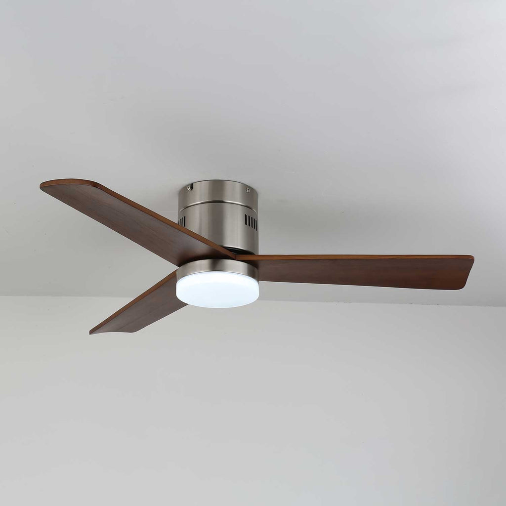 Premium Walnut Blade Flush Ceiling Fan Light