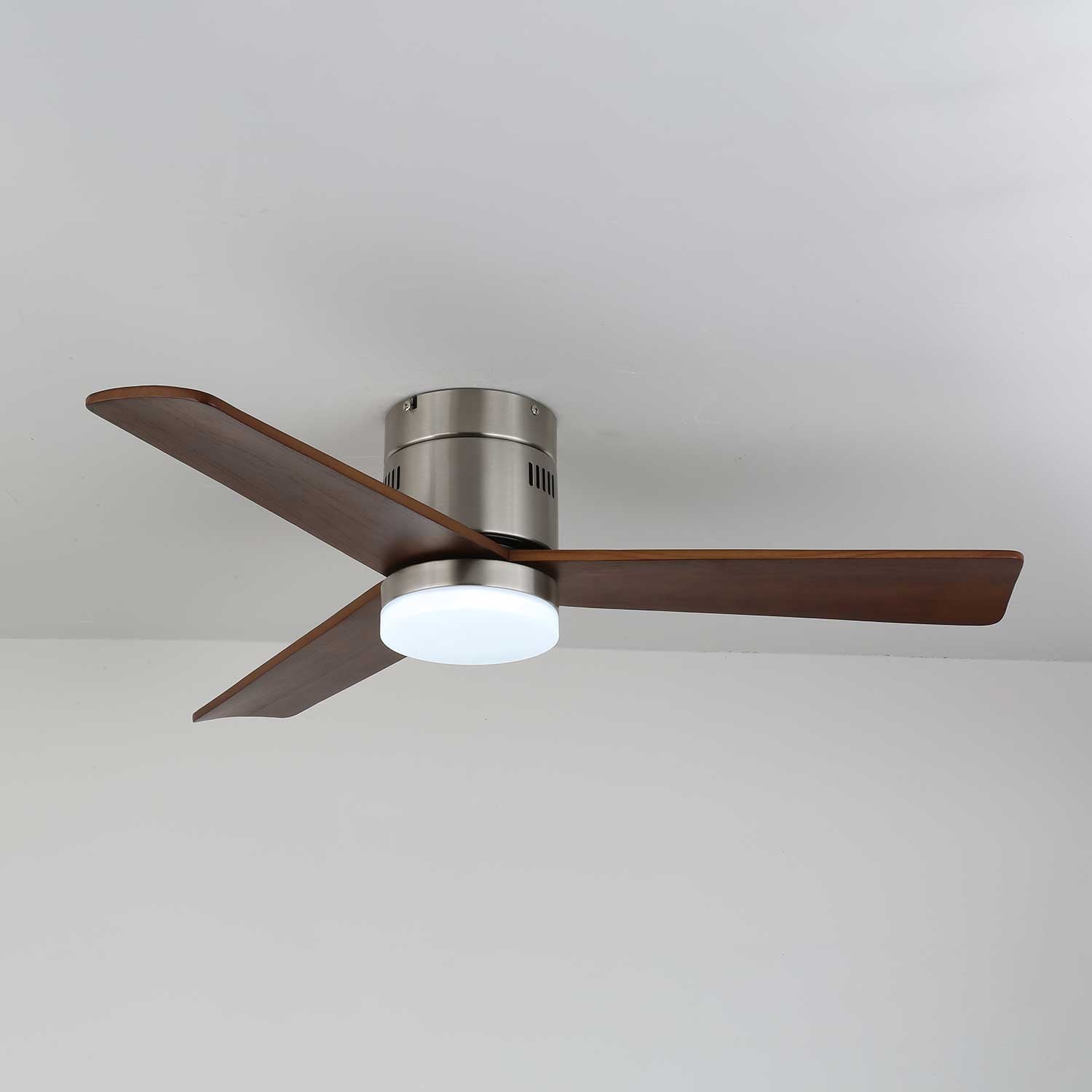 Premium Walnut Blade Flush Ceiling Fan Light