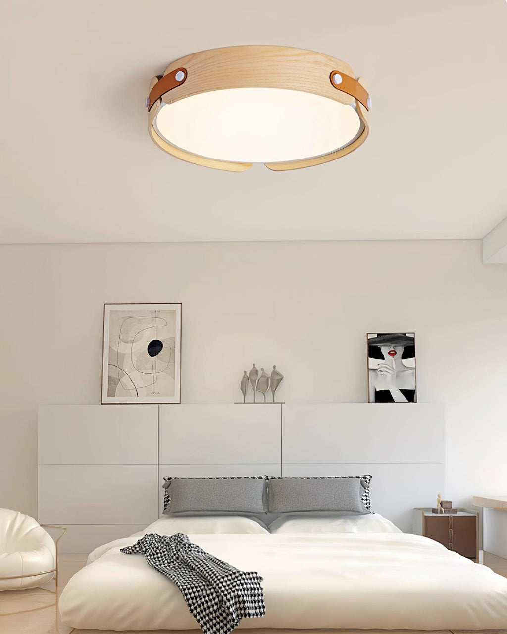 Aiwen Wood Flush Mount Ceiling Light