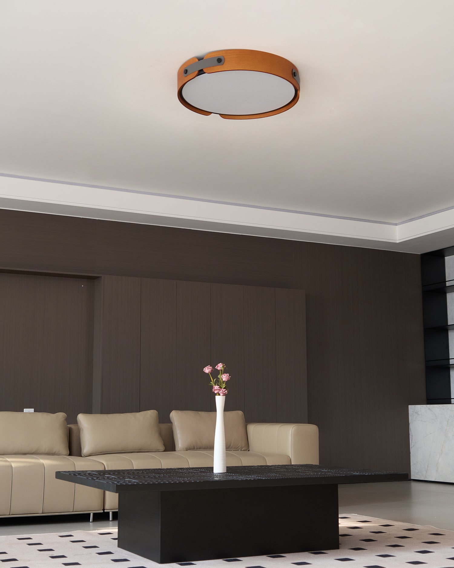Aiwen Wood Flush Mount Ceiling Light