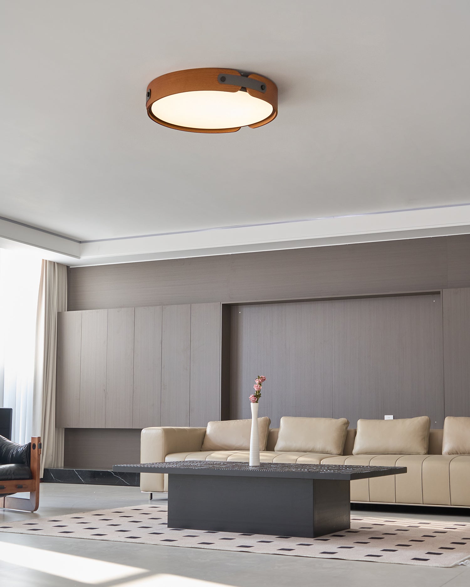 Aiwen Wood Flush Mount Ceiling Light