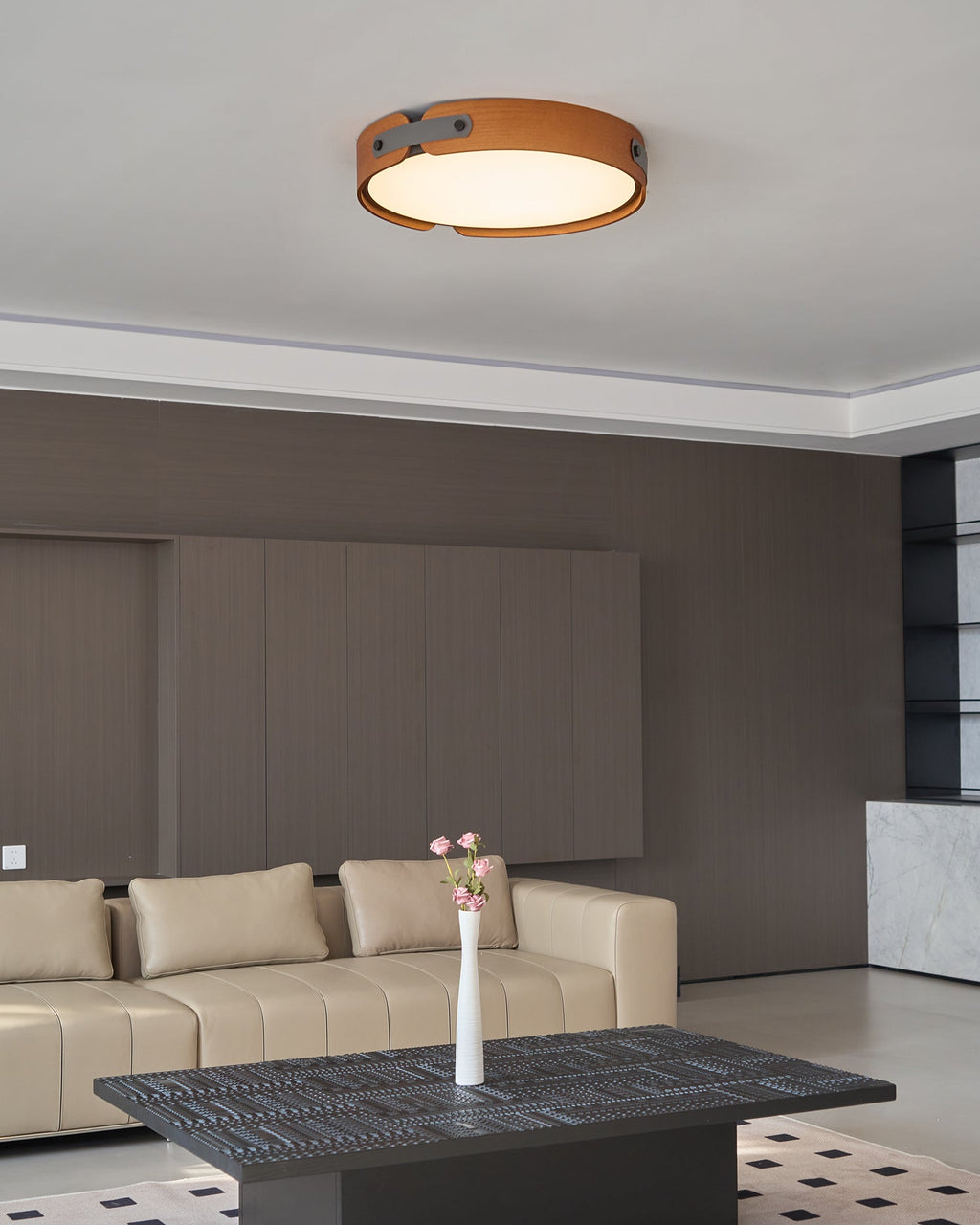 Aiwen Wood Flush Mount Ceiling Light
