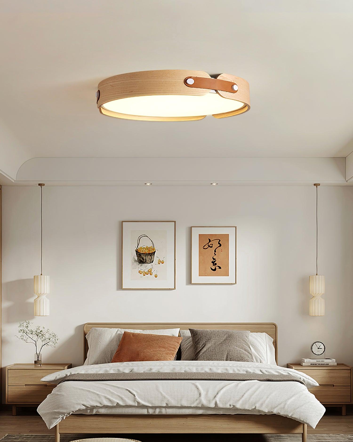 Aiwen Wood Flush Mount Ceiling Light