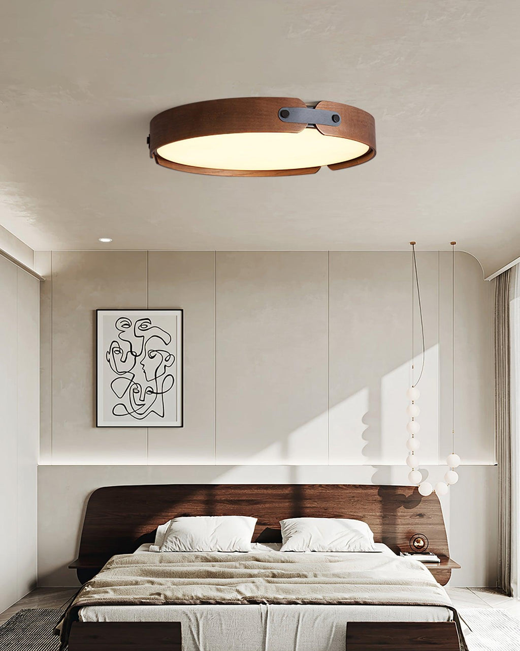 Aiwen Wood Flush Mount Ceiling Light