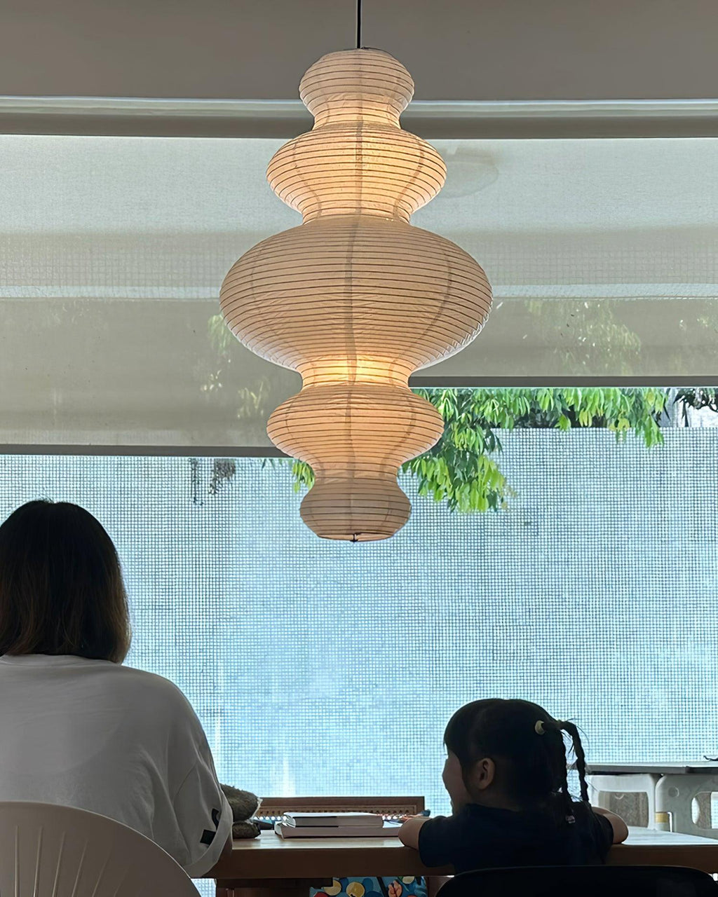 Akari Juni Rice Paper Plug-In Pendant Light