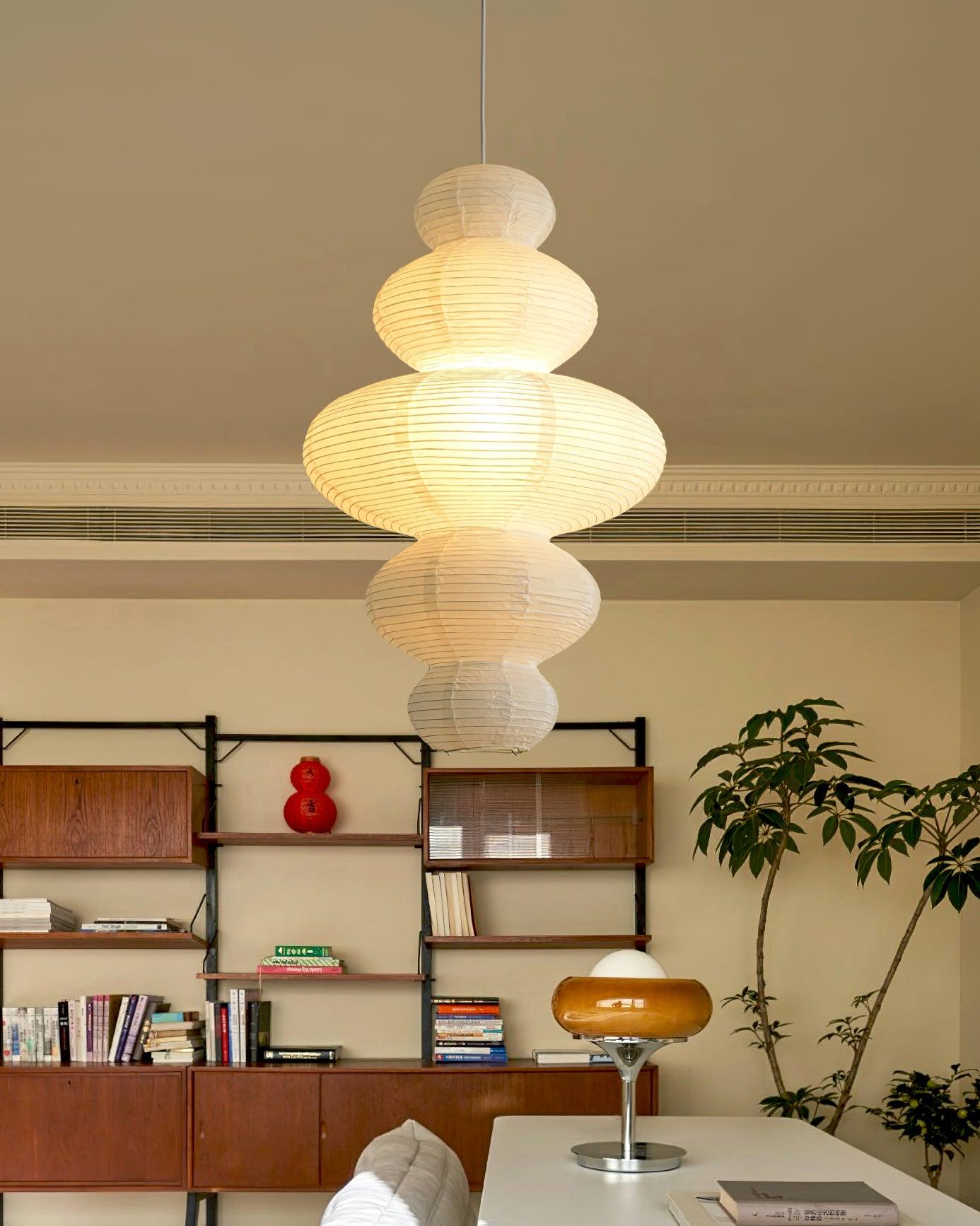 Akari Juni Rice Paper Plug-In Pendant Light