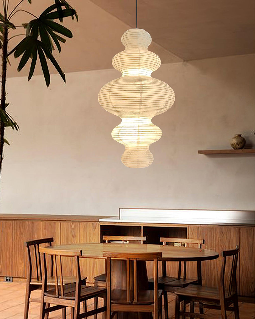 Akari Juni Rice Paper Plug-In Pendant Light