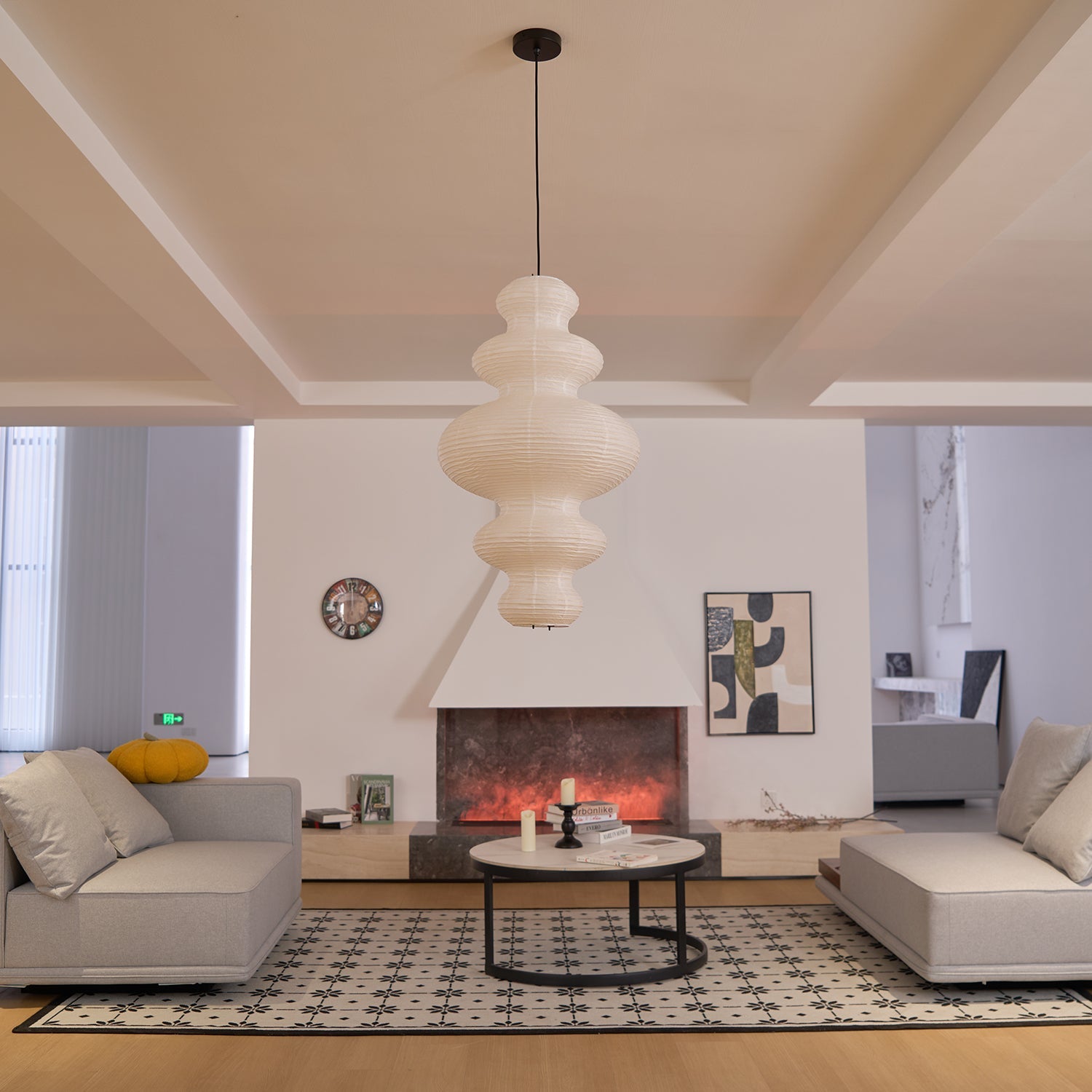 Akari Juni Rice Paper Plug-In Pendant Light