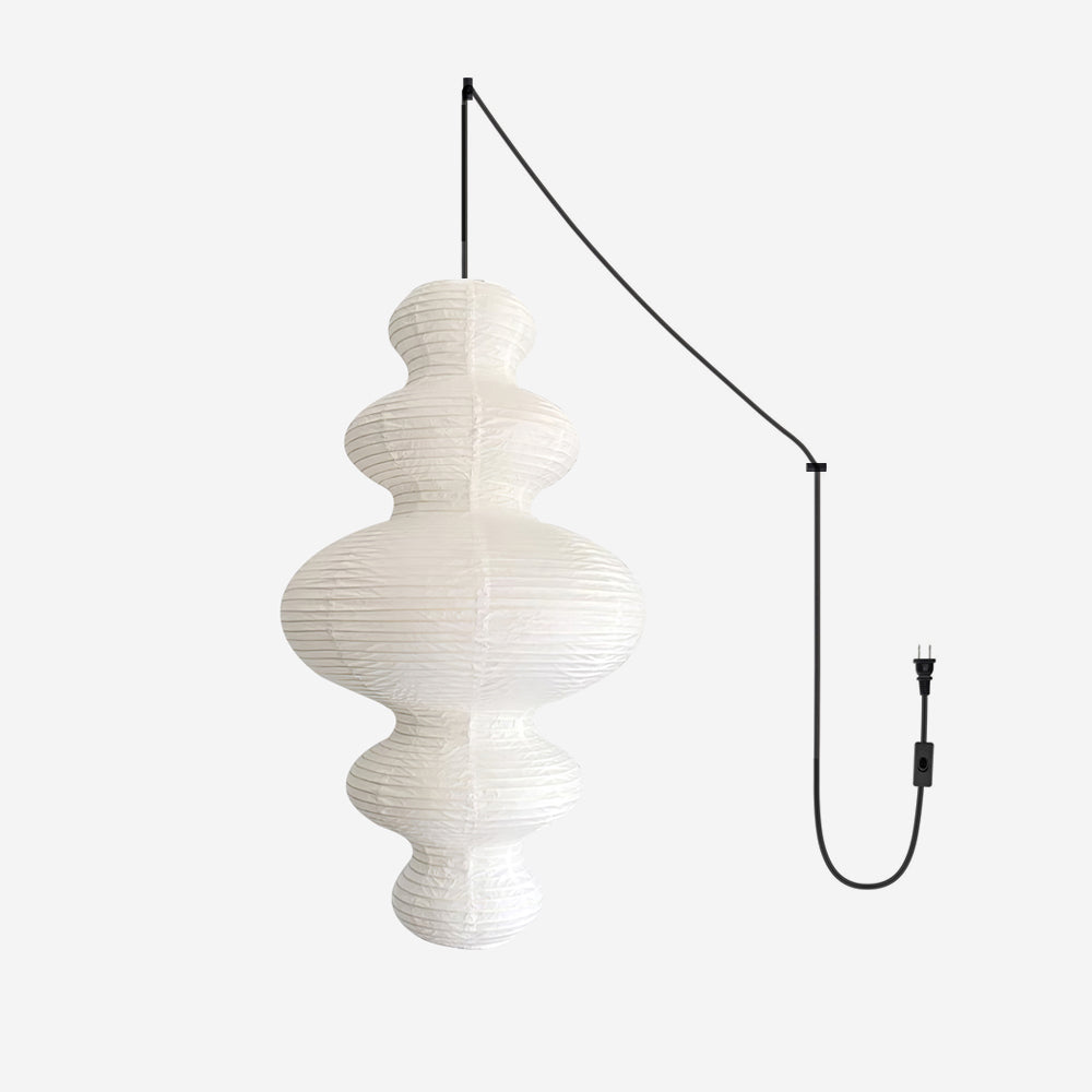 Akari Juni Rice Paper Plug-In Pendant Light