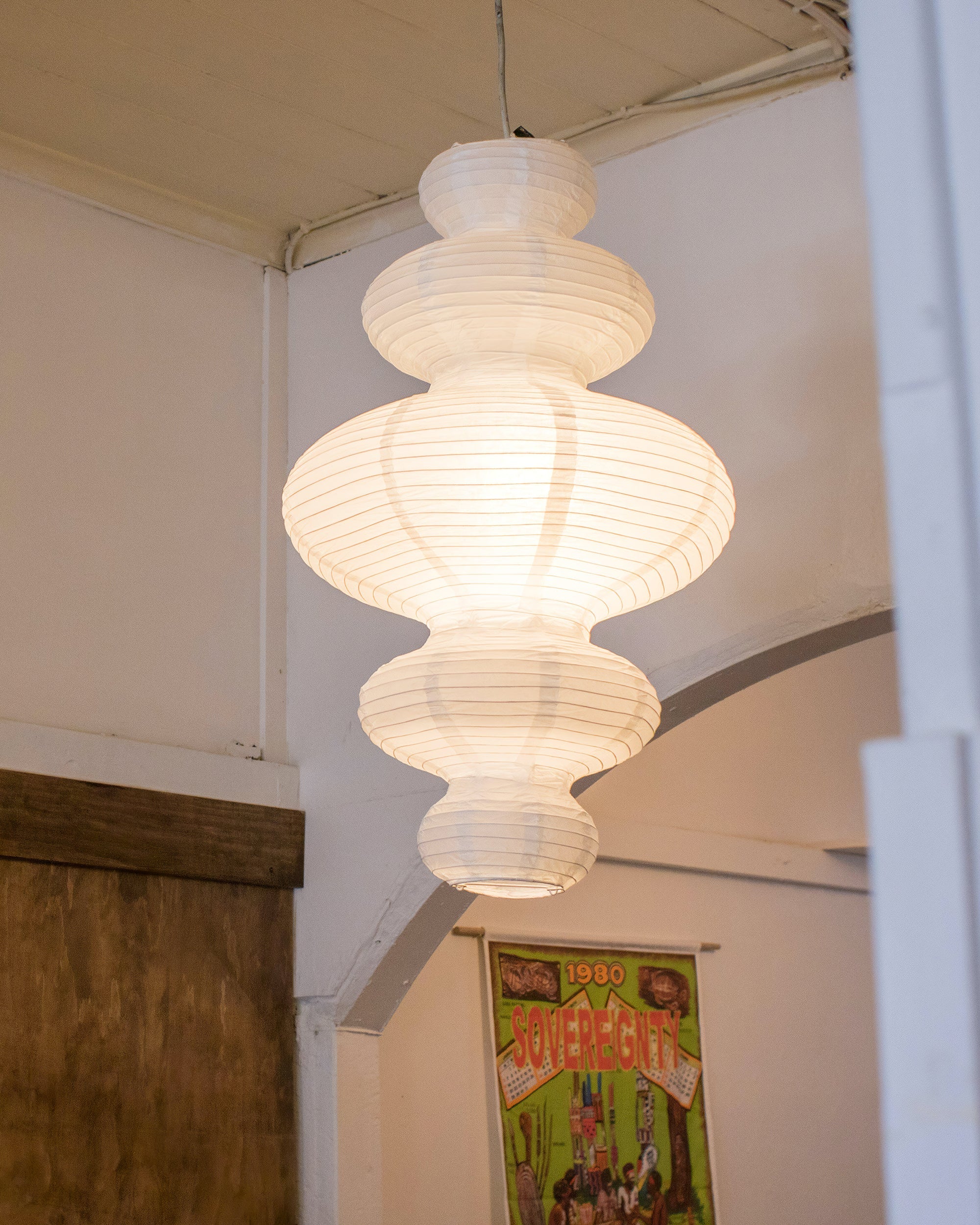 Akari Juni Rice Paper Plug-In Pendant Light