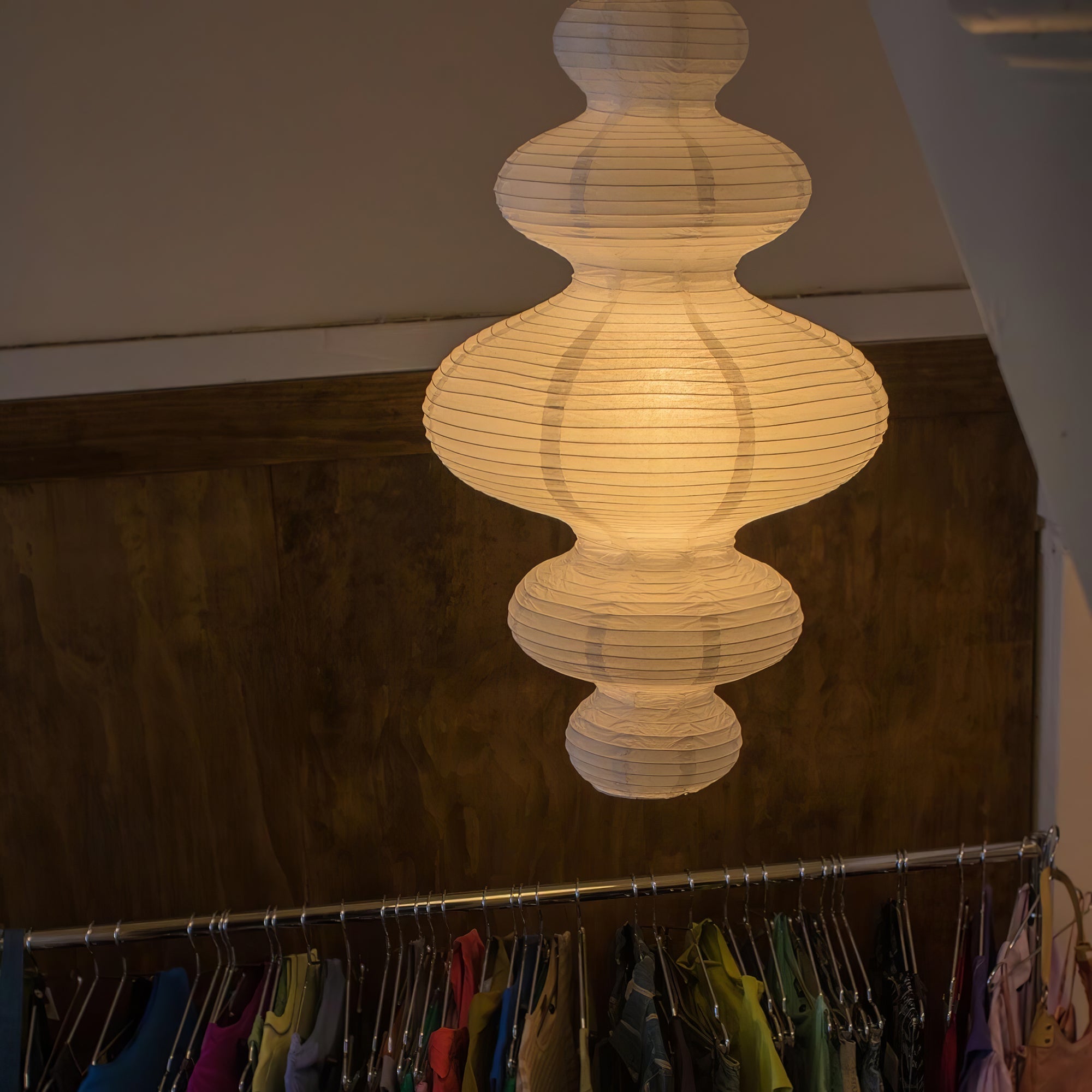 Akari Juni Rice Paper Plug-In Pendant Light