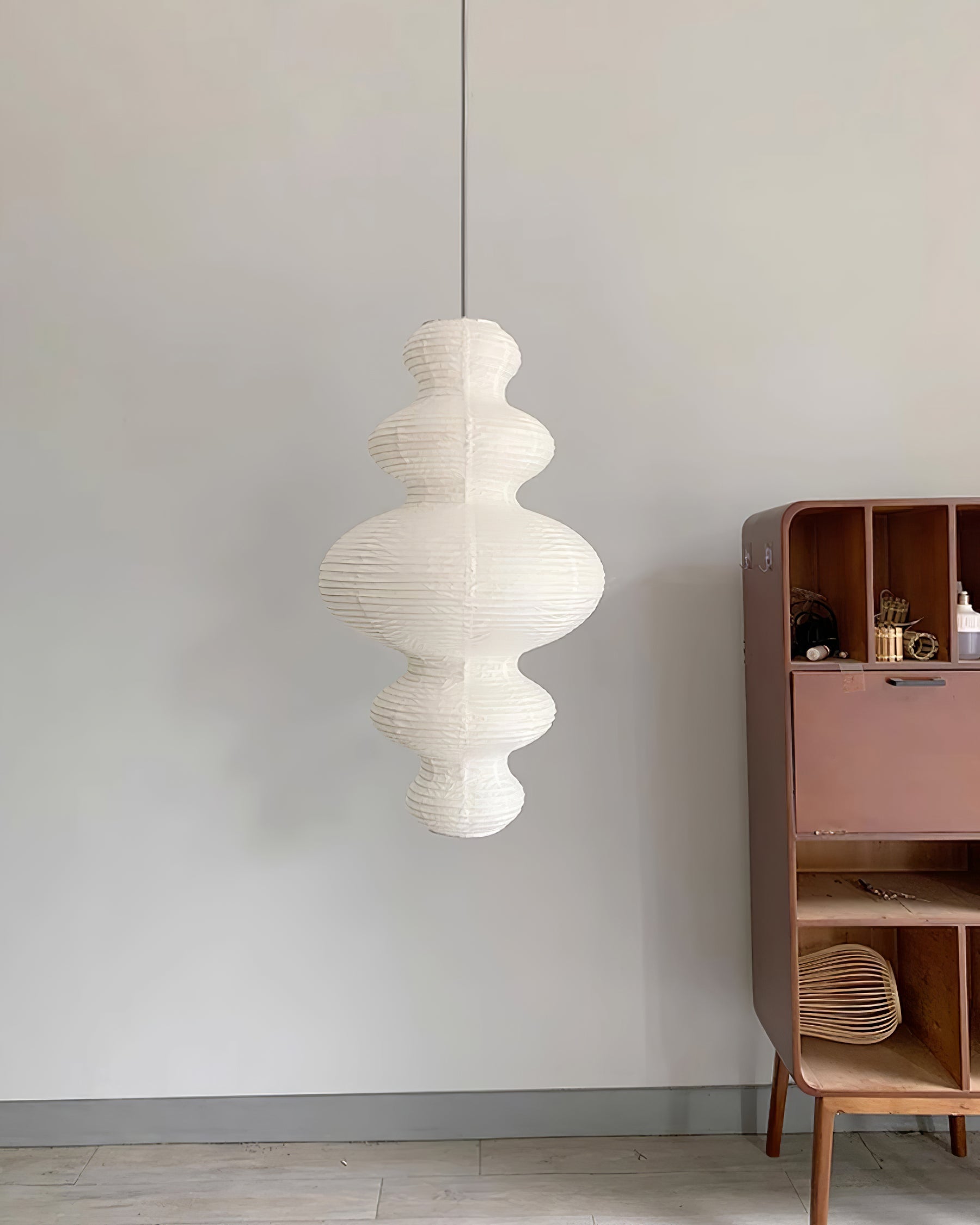 Akari Juni Rice Paper Plug-In Pendant Light
