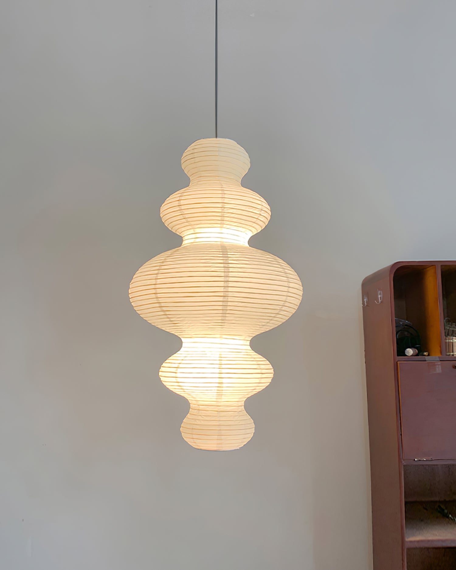 Akari Juni Rice Paper Plug-In Pendant Light