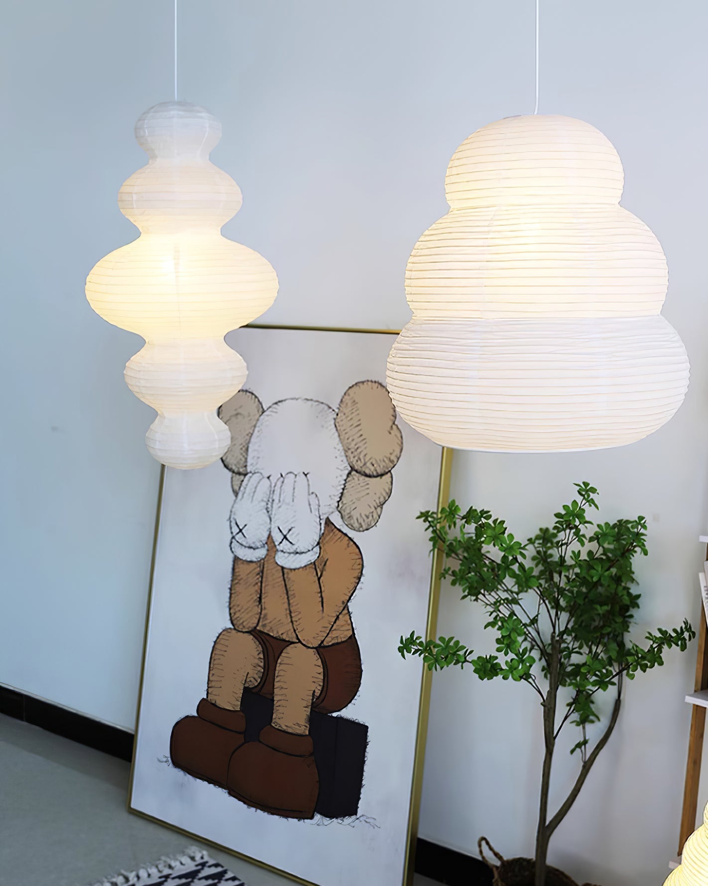 Akari Juni Rice Paper Plug-In Pendant Light