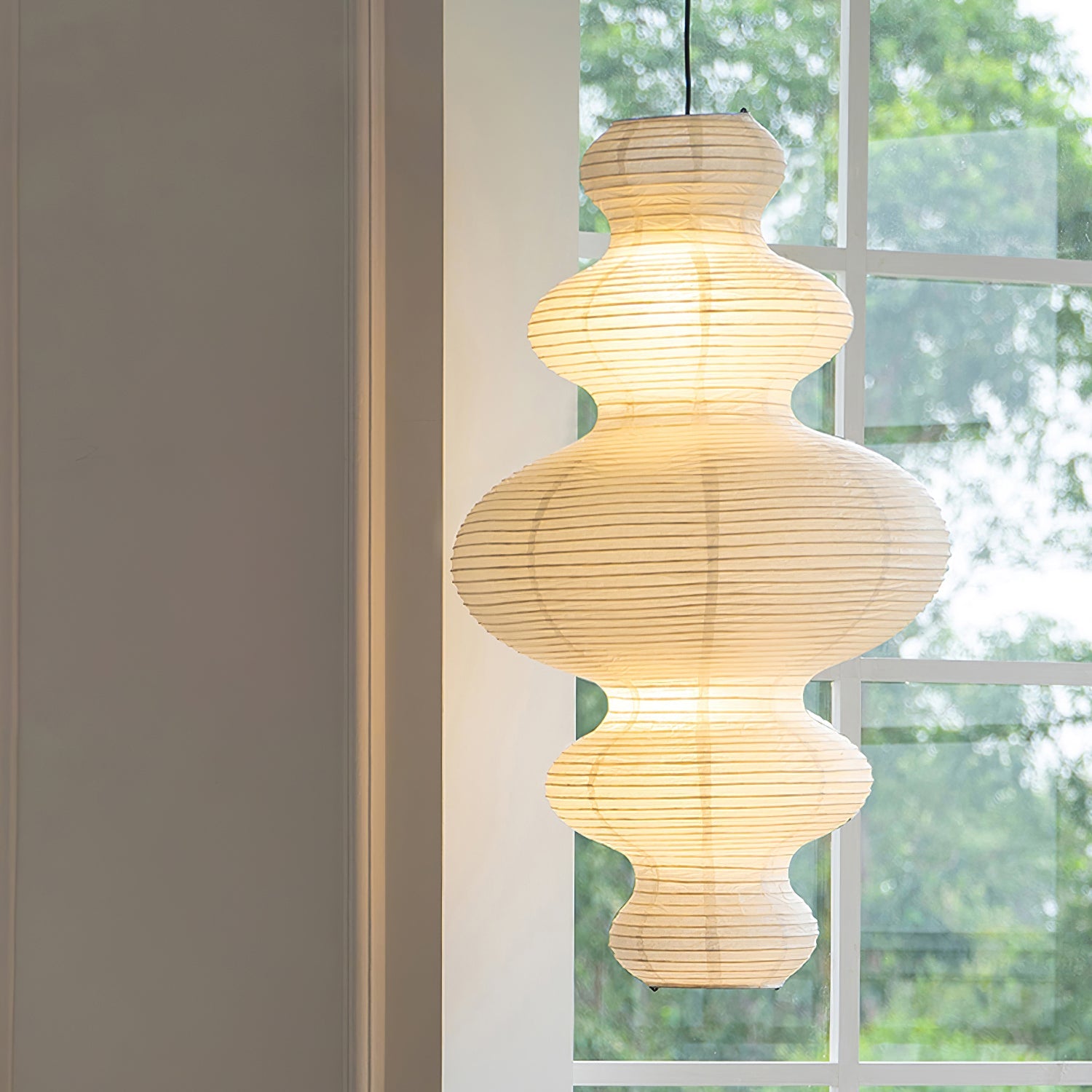 Akari Juni Rice Paper Plug-In Pendant Light