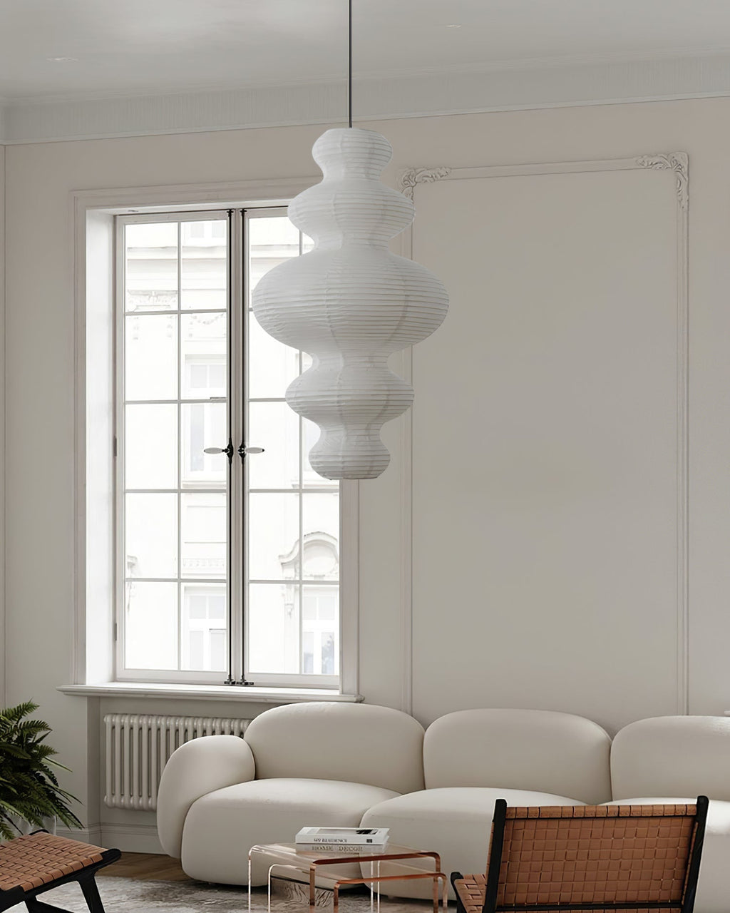 Akari Juni Rice Paper Plug-In Pendant Light
