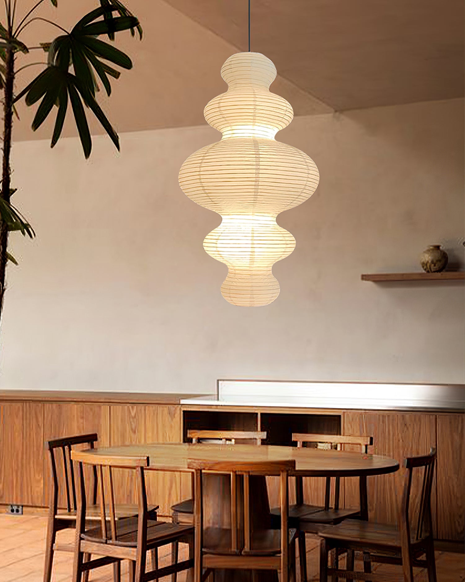 Akari Juni Rice Paper Plug-In Pendant Light
