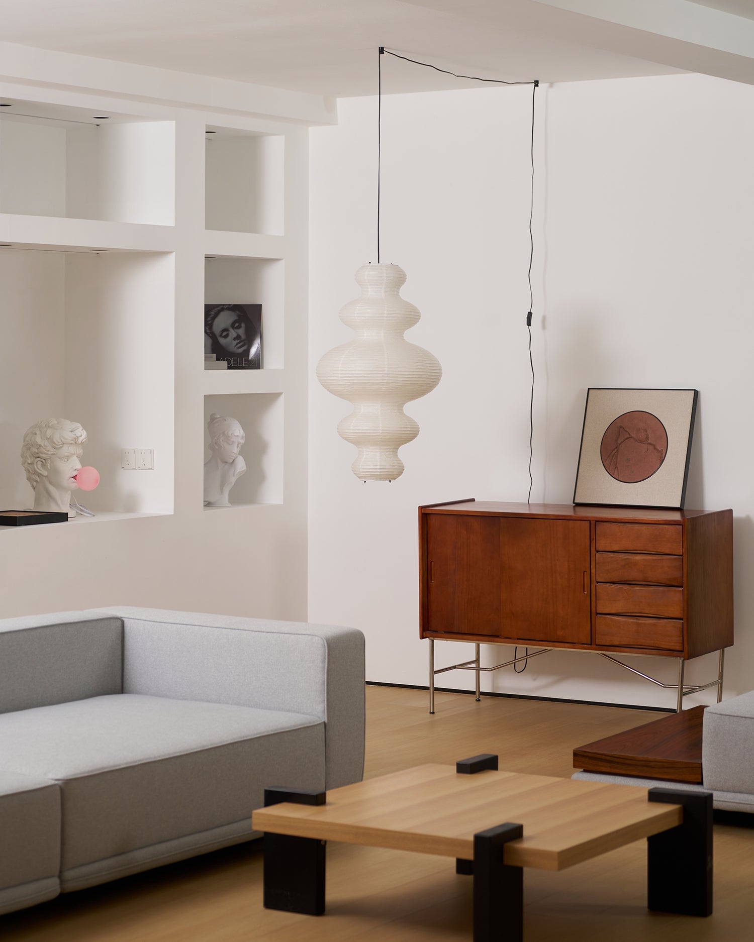Akari Juni Rice Paper Plug-In Pendant Light