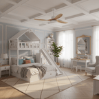 Elegant Woodgrain Modern Ceiling Fan Light