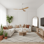 Elegant Woodgrain Modern Ceiling Fan Light
