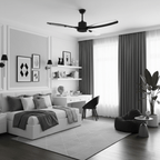 Elegant Woodgrain Modern Ceiling Fan Light