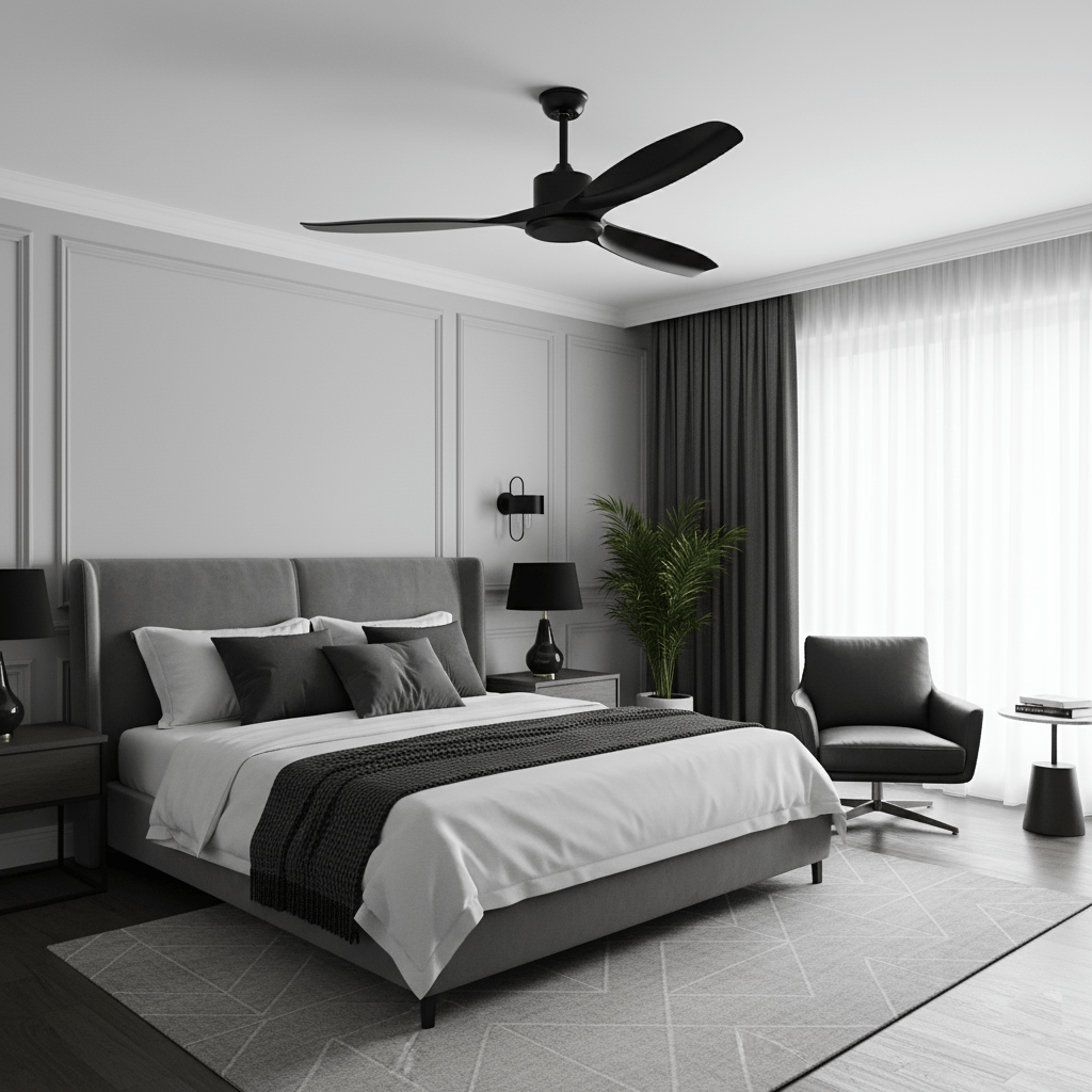 Elegant Woodgrain Modern Ceiling Fan Light