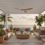 Elegant Woodgrain Modern Ceiling Fan Light
