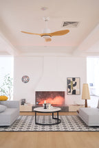 Elegant Woodgrain Modern Ceiling Fan Light