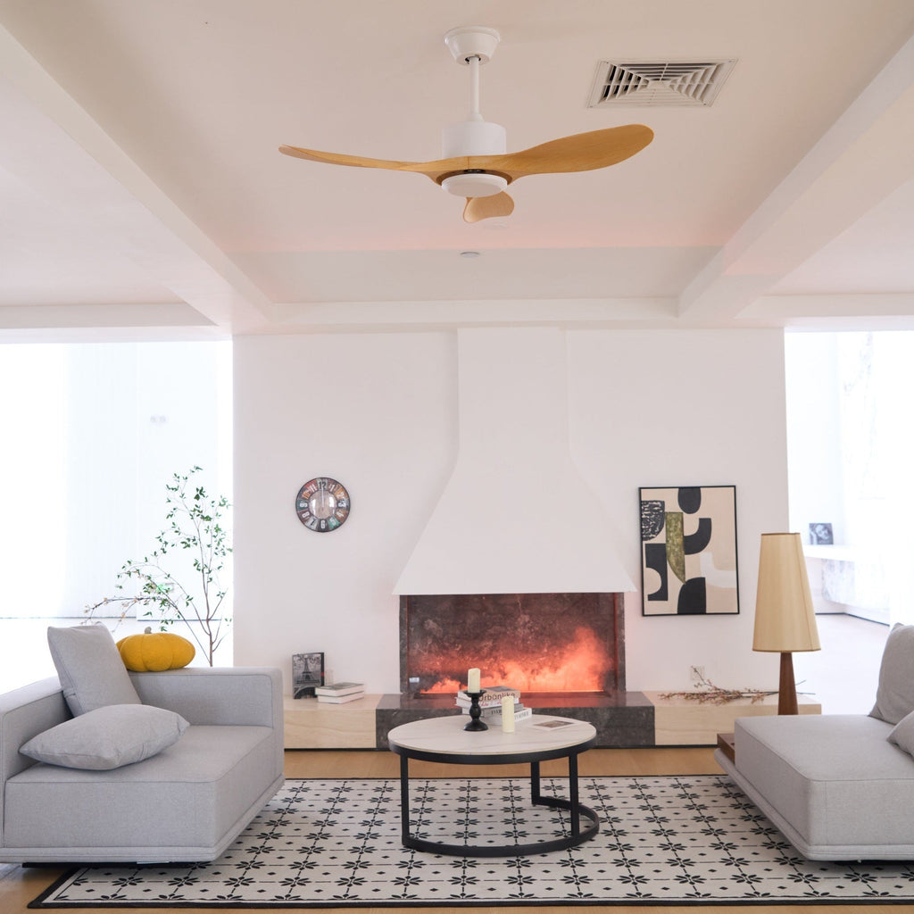 Elegant Woodgrain Modern Ceiling Fan Light