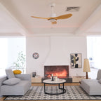 Elegant Woodgrain Modern Ceiling Fan Light