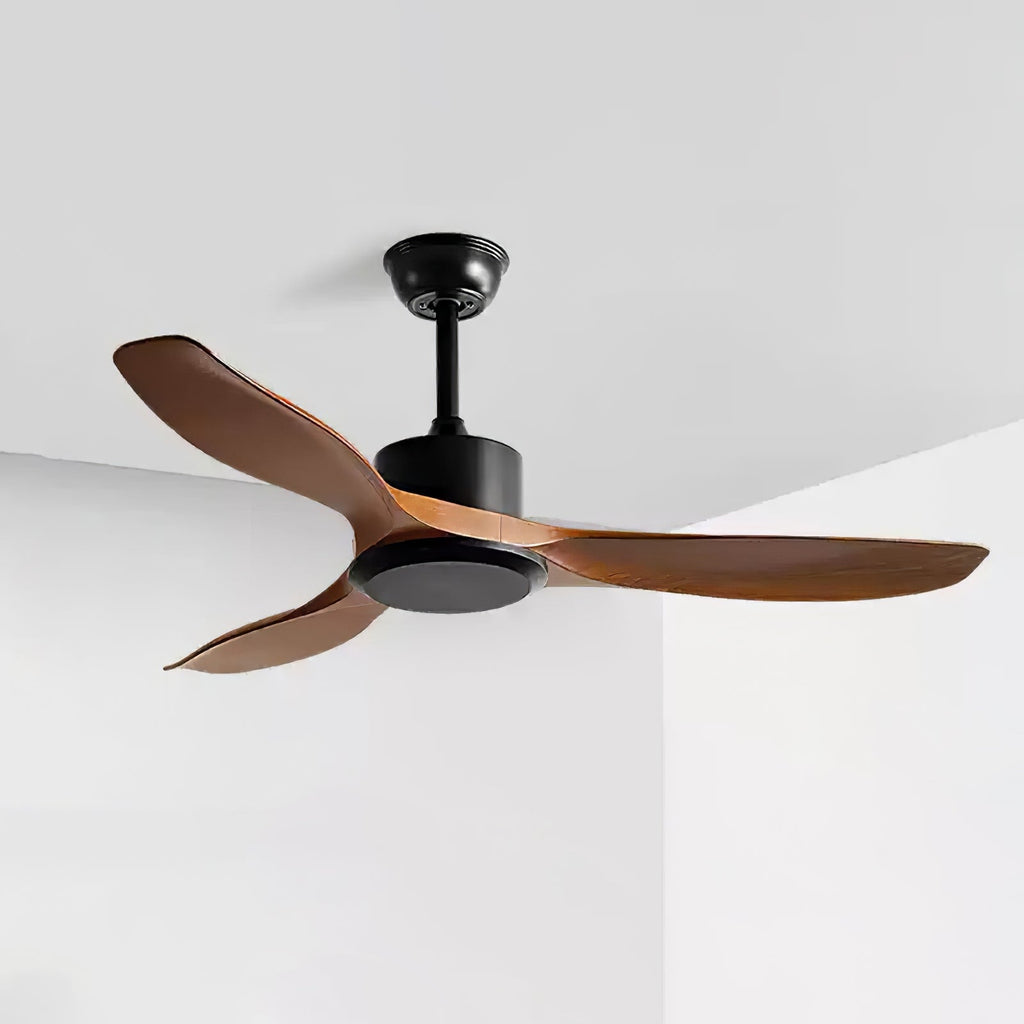Elegant Woodgrain Modern Ceiling Fan Light