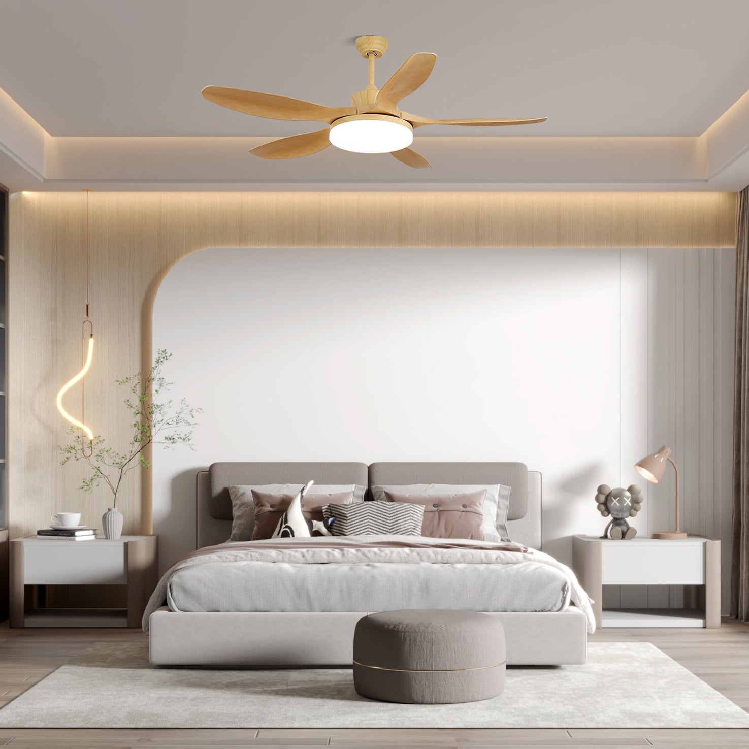 Sophisticated Keltis Wood Blade Fan Light