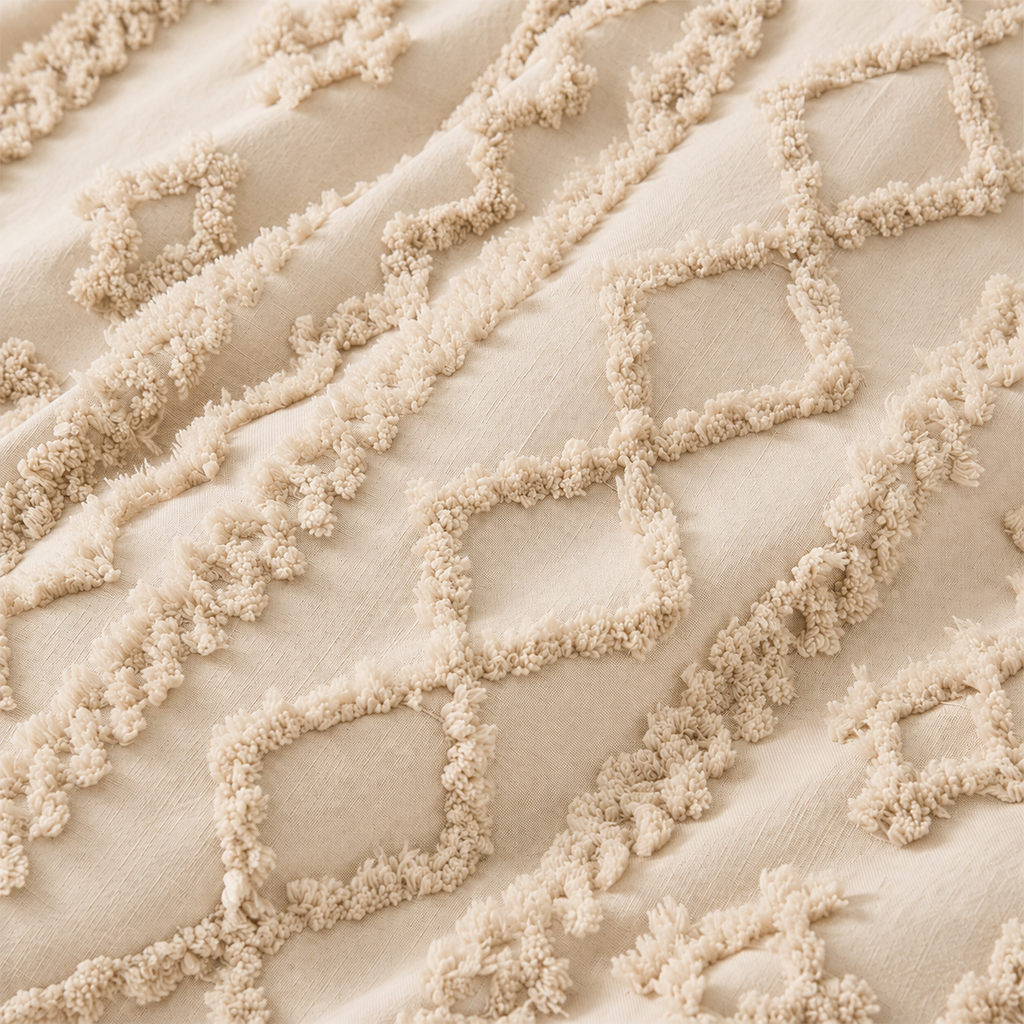 Tufted comforter detail, Khaki