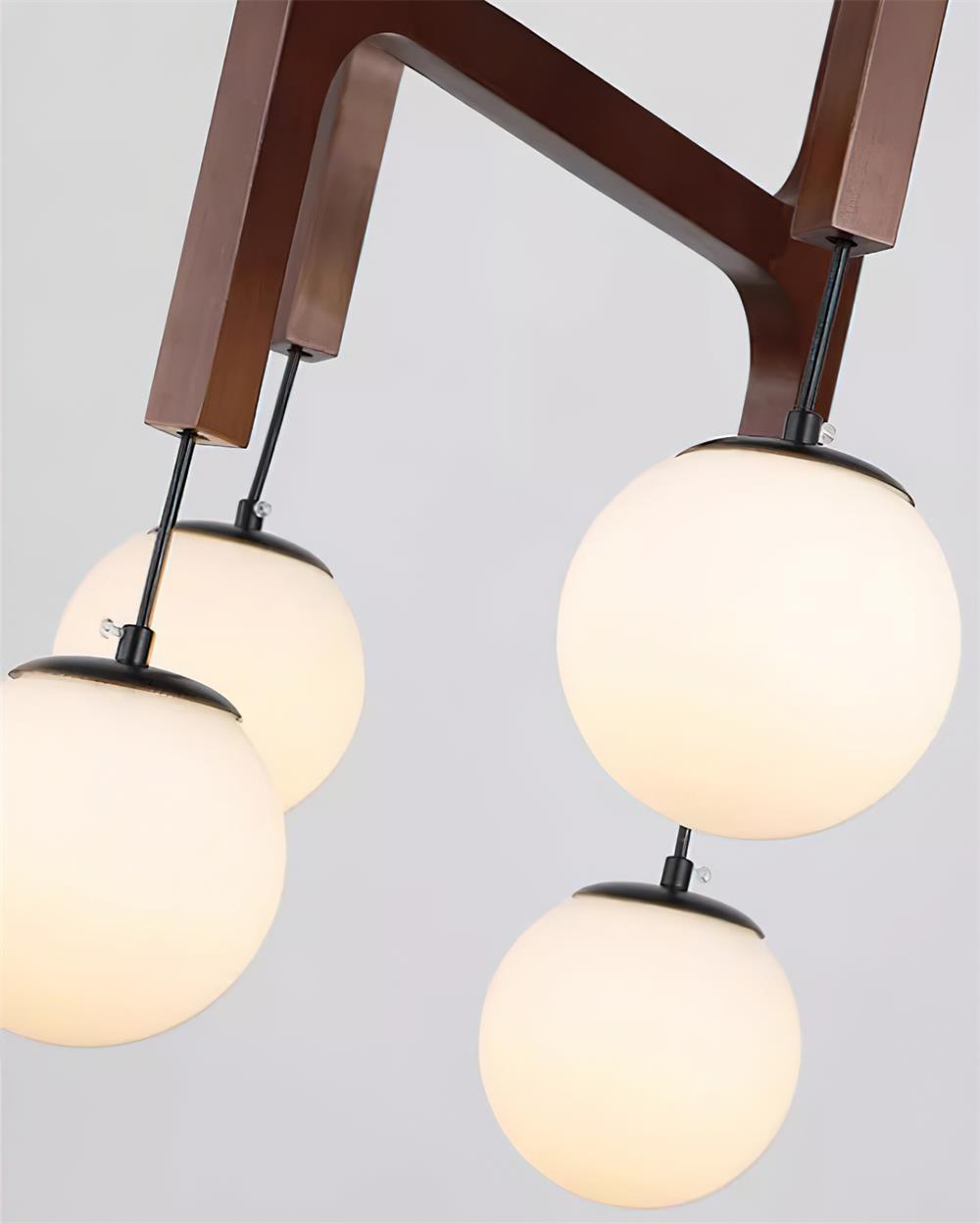 Astra Wood & Glass Globe Chandelier