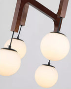 Astra Wood & Glass Globe Chandelier