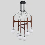 Astra Wood & Glass Globe Chandelier