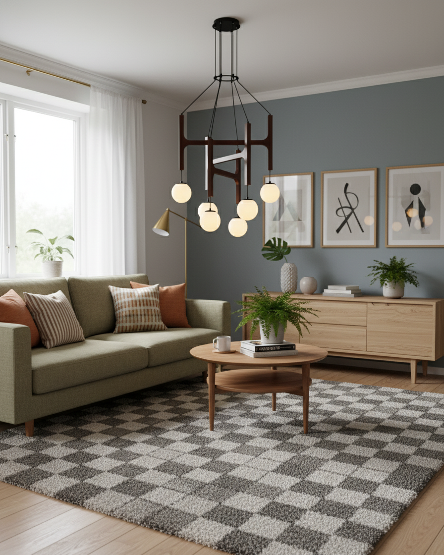 Astra Wood & Glass Globe Chandelier