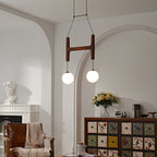 Astra Wood & Glass Globe Chandelier